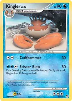 Kingler Pokemon card from Great Encounters