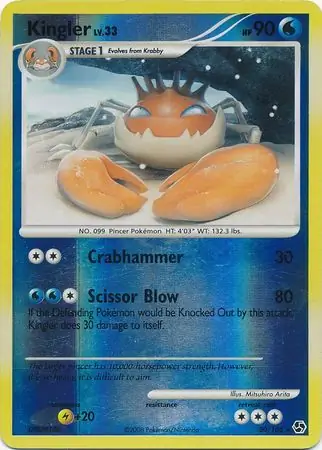 Kingler Reverse Holo Pokemon card from Great Encounters