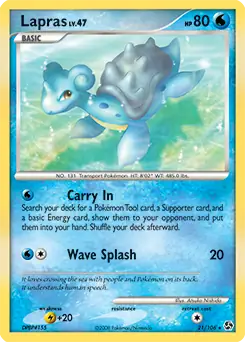 Lapras Pokemon card from Great Encounters