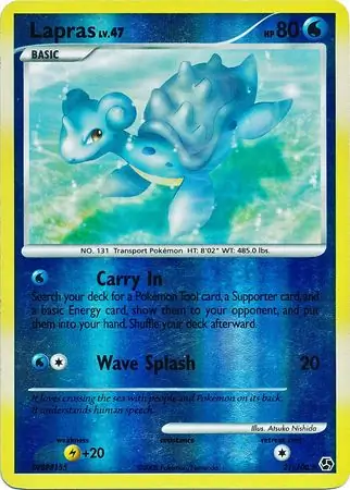 Lapras Reverse Holo Pokemon card from Great Encounters