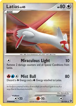 Latias Pokemon card from Great Encounters