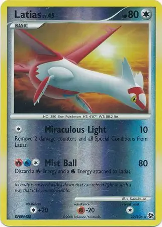 Latias Reverse Holo Pokemon card from Great Encounters