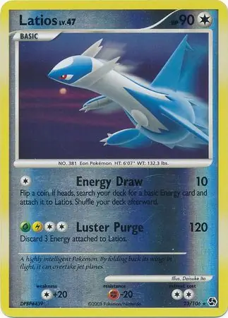 Latios Reverse Holo Pokemon card from Great Encounters