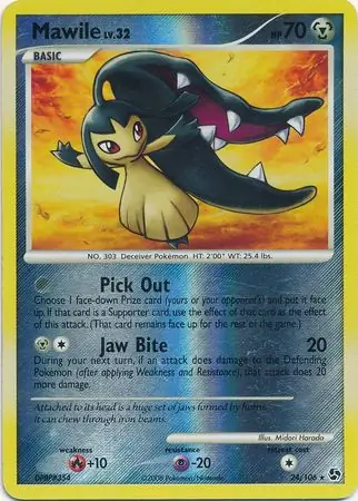 Mawile Reverse Holo Pokemon card from Great Encounters