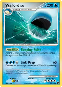 Wailord Pokemon card from Great Encounters