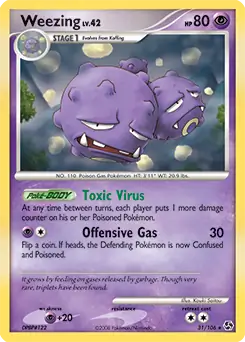 Weezing Pokemon card from Great Encounters