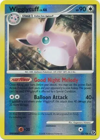 Wigglytuff Reverse Holo Pokemon card from Great Encounters