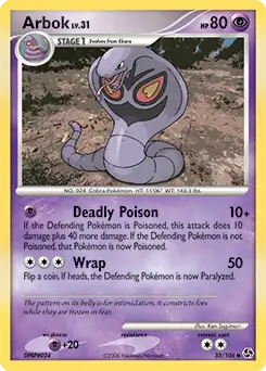Arbok Pokemon card from Great Encounters