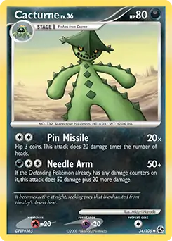 Cacturne Pokemon card from Great Encounters