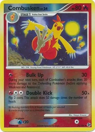Combusken Reverse Holo Pokemon card from Great Encounters