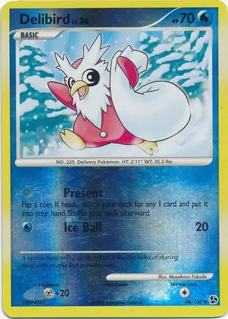 Delibird Reverse Holo Pokemon card from Great Encounters