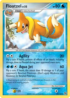 Floatzel Pokemon card from Great Encounters