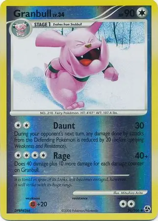 Granbull Reverse Holo Pokemon card from Great Encounters