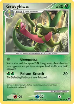 Grovyle Pokemon card from Great Encounters