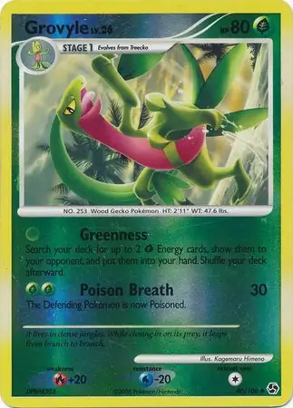 Grovyle Reverse Holo Pokemon card from Great Encounters