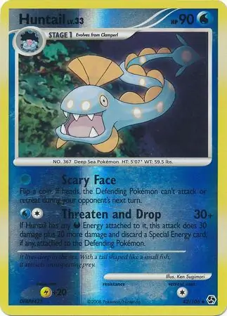 Huntail Reverse Holo Pokemon card from Great Encounters
