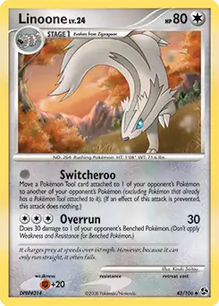 Linoone Pokemon card from Great Encounters
