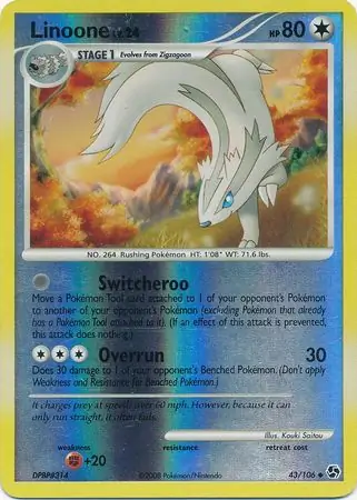 Linoone Reverse Holo Pokemon card from Great Encounters