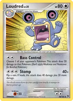 Loudred Pokemon card from Great Encounters