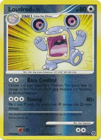Loudred Reverse Holo Pokemon card from Great Encounters