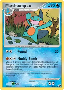 Marshtomp Pokemon card from Great Encounters