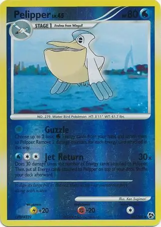 Pelipper Reverse Holo Pokemon card from Great Encounters