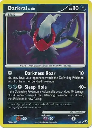 Darkrai Reverse Holo Pokemon card from Great Encounters