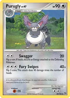 Purugly Pokemon card from Great Encounters