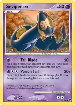 Seviper Pokemon card from Great Encounters