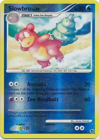Slowbro Reverse Holo Pokemon card from Great Encounters