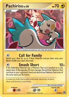 Pachirisu Holo Pokemon card from Great Encounters