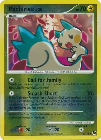 Pachirisu Reverse Holo Pokemon card from Great Encounters