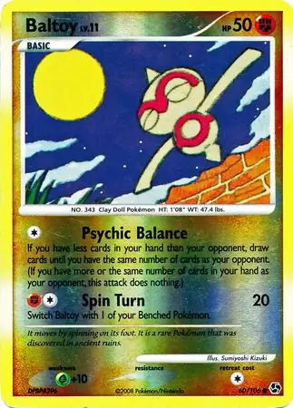 Baltoy Reverse Holo Pokemon card from Great Encounters