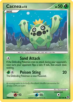 Cacnea Pokemon card from Great Encounters