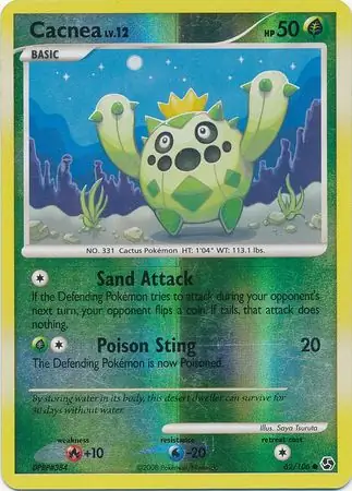 Cacnea Reverse Holo Pokemon card from Great Encounters