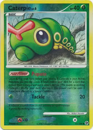 Caterpie Reverse Holo Pokemon card from Great Encounters