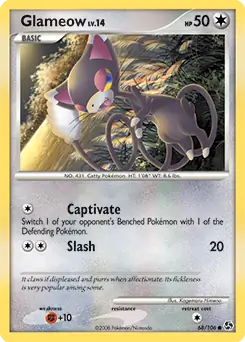 Glameow Pokemon card from Great Encounters