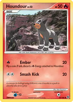 Houndour Pokemon card from Great Encounters