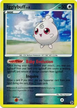 Igglybuff Reverse Holo Pokemon card from Great Encounters