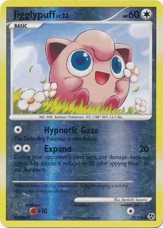 Jigglypuff Reverse Holo Pokemon card from Great Encounters