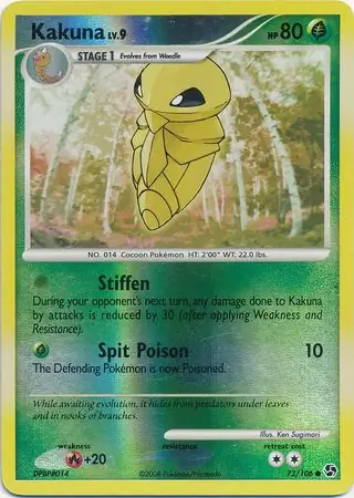 Kakuna Reverse Holo Pokemon card from Great Encounters