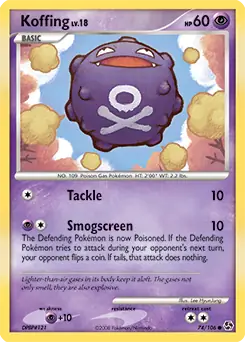 Koffing Pokemon card from Great Encounters