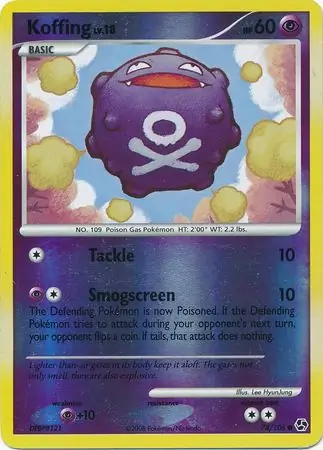 Koffing Reverse Holo Pokemon card from Great Encounters