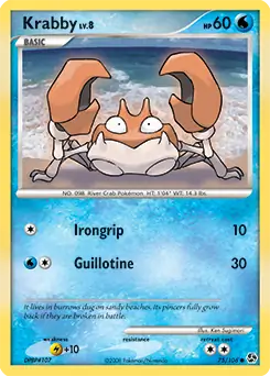 Krabby Pokemon card from Great Encounters