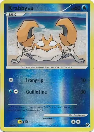 Krabby Reverse Holo Pokemon card from Great Encounters
