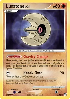 Lunatone Pokemon card from Great Encounters