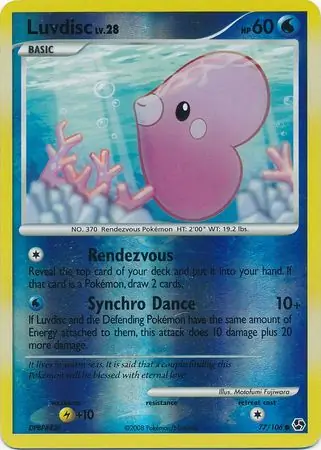 Luvdisc Reverse Holo Pokemon card from Great Encounters
