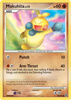 Makuhita Pokemon card from Great Encounters