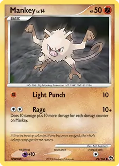 Mankey Pokemon card from Great Encounters