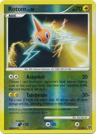 Rotom Reverse Holo Pokemon card from Great Encounters